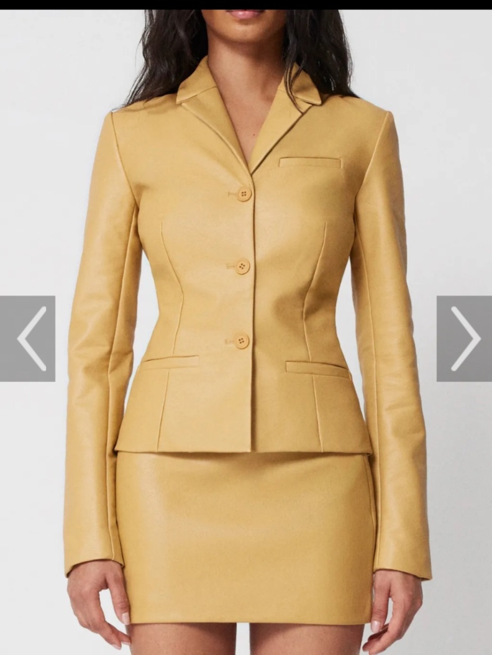 NWT KHY Faux Leather fitted blazer "Honey" size S